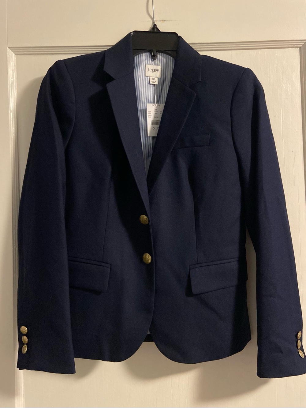 J. Crew Deep Navy Tailored Blazer with Notch Lapel